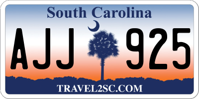 SC license plate AJJ925