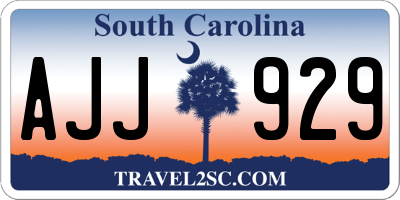 SC license plate AJJ929