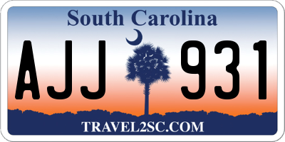 SC license plate AJJ931