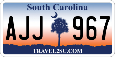 SC license plate AJJ967