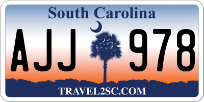 SC license plate AJJ978