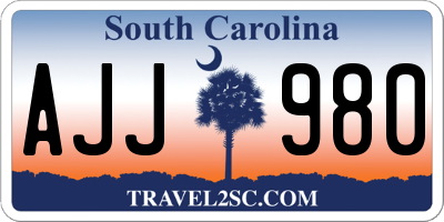 SC license plate AJJ980