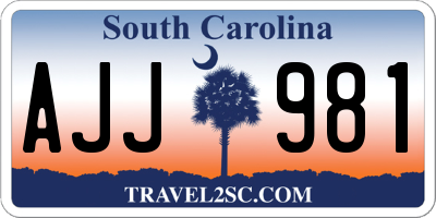 SC license plate AJJ981