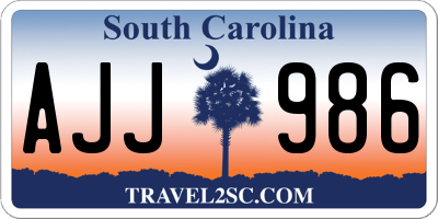 SC license plate AJJ986