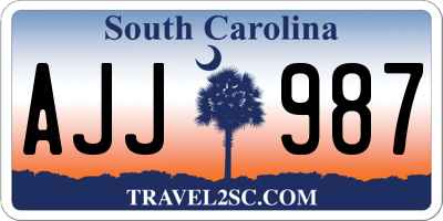 SC license plate AJJ987