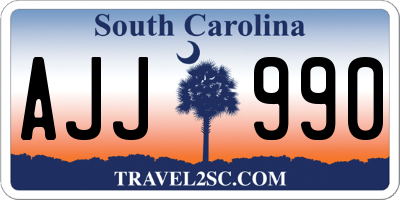 SC license plate AJJ990