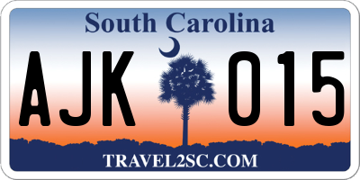 SC license plate AJK015