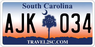 SC license plate AJK034