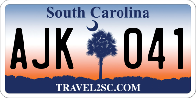SC license plate AJK041
