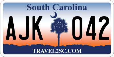SC license plate AJK042