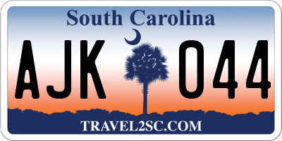 SC license plate AJK044
