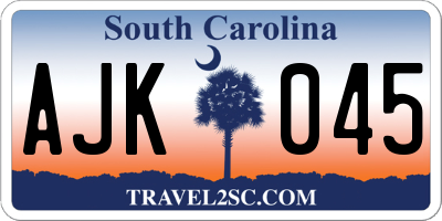 SC license plate AJK045