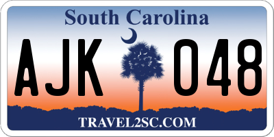 SC license plate AJK048