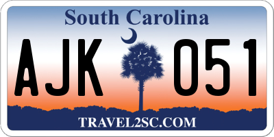 SC license plate AJK051