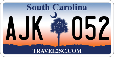 SC license plate AJK052