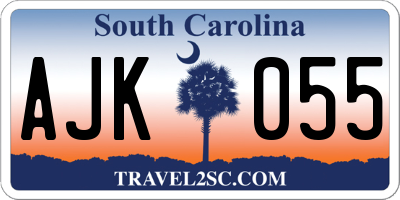 SC license plate AJK055