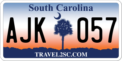 SC license plate AJK057