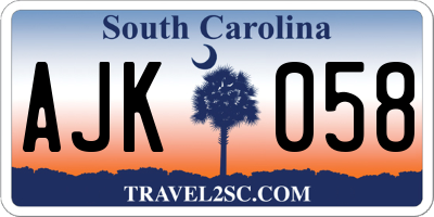 SC license plate AJK058