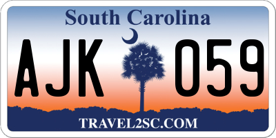 SC license plate AJK059