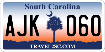 SC license plate AJK060