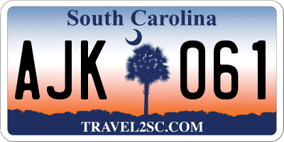 SC license plate AJK061