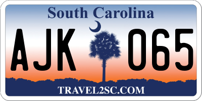 SC license plate AJK065