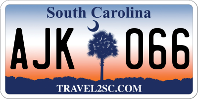 SC license plate AJK066