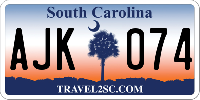 SC license plate AJK074