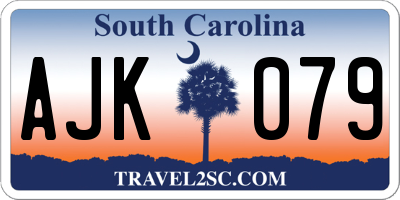 SC license plate AJK079