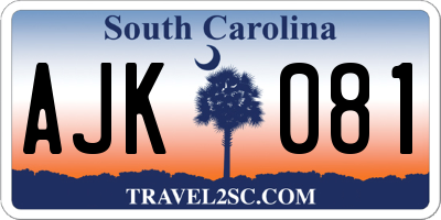 SC license plate AJK081