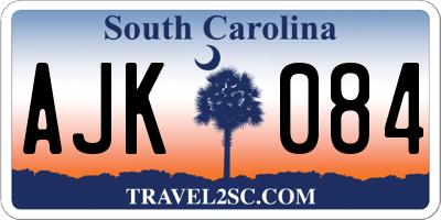 SC license plate AJK084