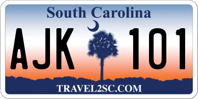 SC license plate AJK101