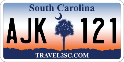 SC license plate AJK121