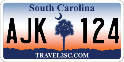 SC license plate AJK124