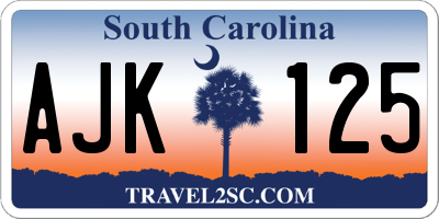SC license plate AJK125