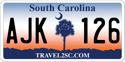 SC license plate AJK126