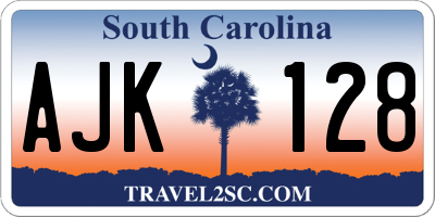 SC license plate AJK128