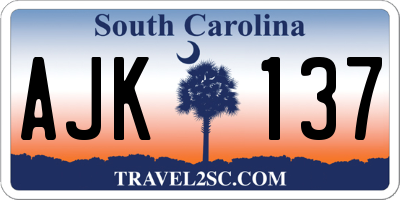 SC license plate AJK137