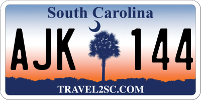 SC license plate AJK144