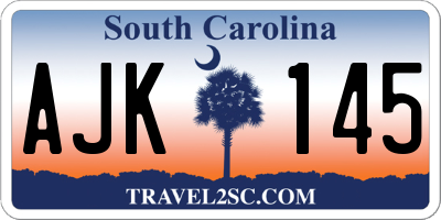 SC license plate AJK145