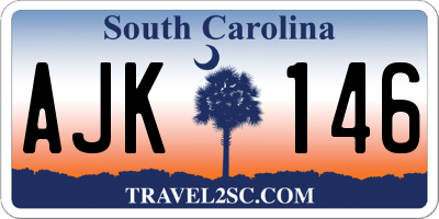 SC license plate AJK146