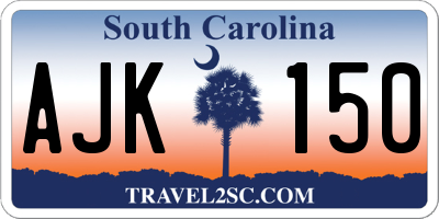 SC license plate AJK150
