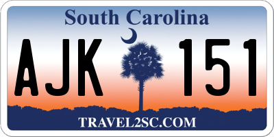 SC license plate AJK151