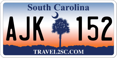 SC license plate AJK152