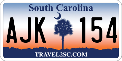 SC license plate AJK154