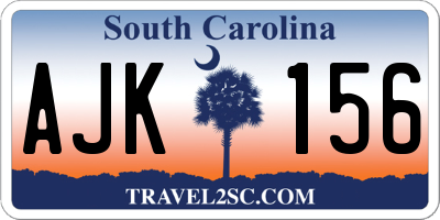 SC license plate AJK156