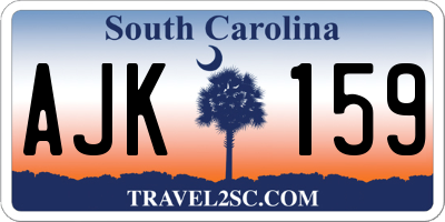 SC license plate AJK159