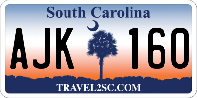 SC license plate AJK160