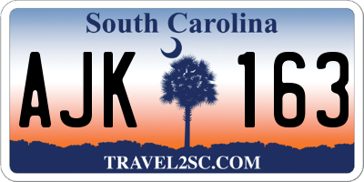 SC license plate AJK163