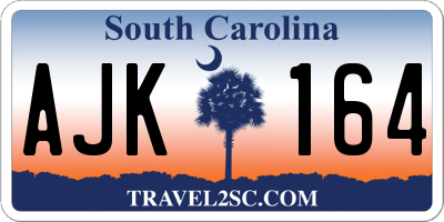 SC license plate AJK164